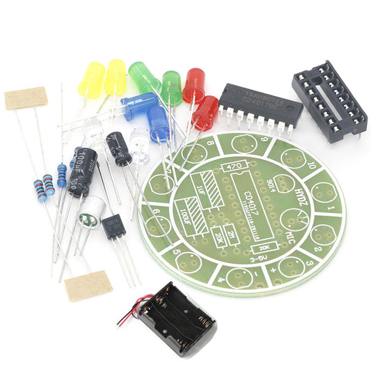 Fulabs CD4017 Colorful Voice Control Rotating LED Light Kit Electronic Manufacturing DIY Kit Spare Parts Student Laboratory