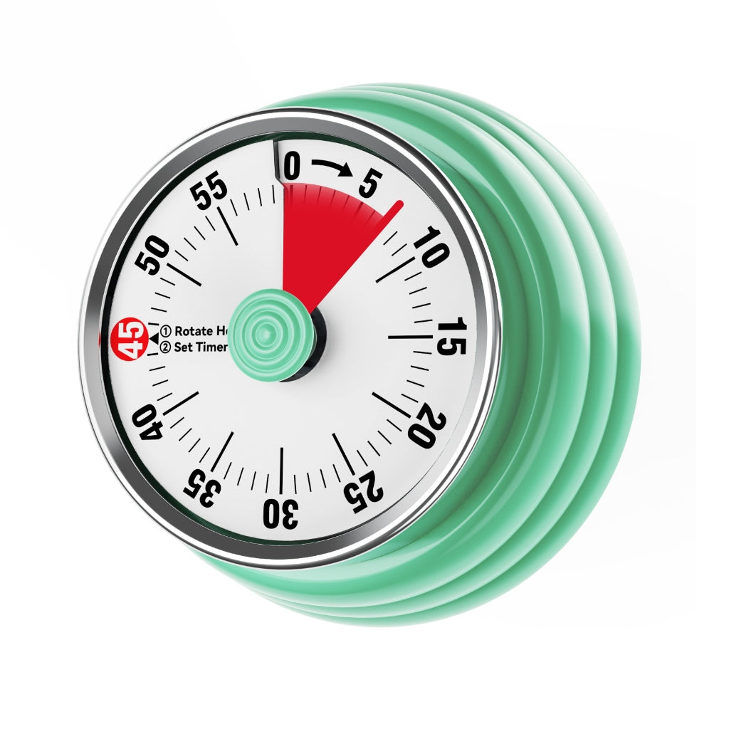 Mechanical Kitchen Timer, 60 Minute Visual Timers for Home Cooking Baking Oven Fitness Studying with Magnetic Backing