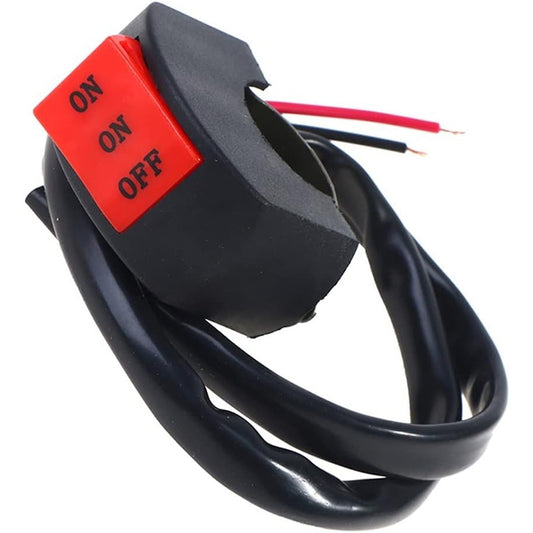 Universal 3-Wire Motorcycle Light Switch (Left/Right Handlebar Compatible) - High-Quality Waterproof Aluminum Alloy Switch