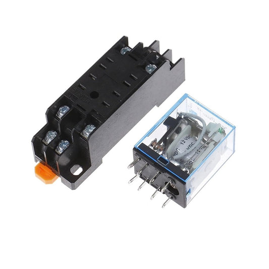AC220V 12VDC 24VDC 5A 8PIN Coil Power MY2N-J Relay HH52P With Socket Base EN