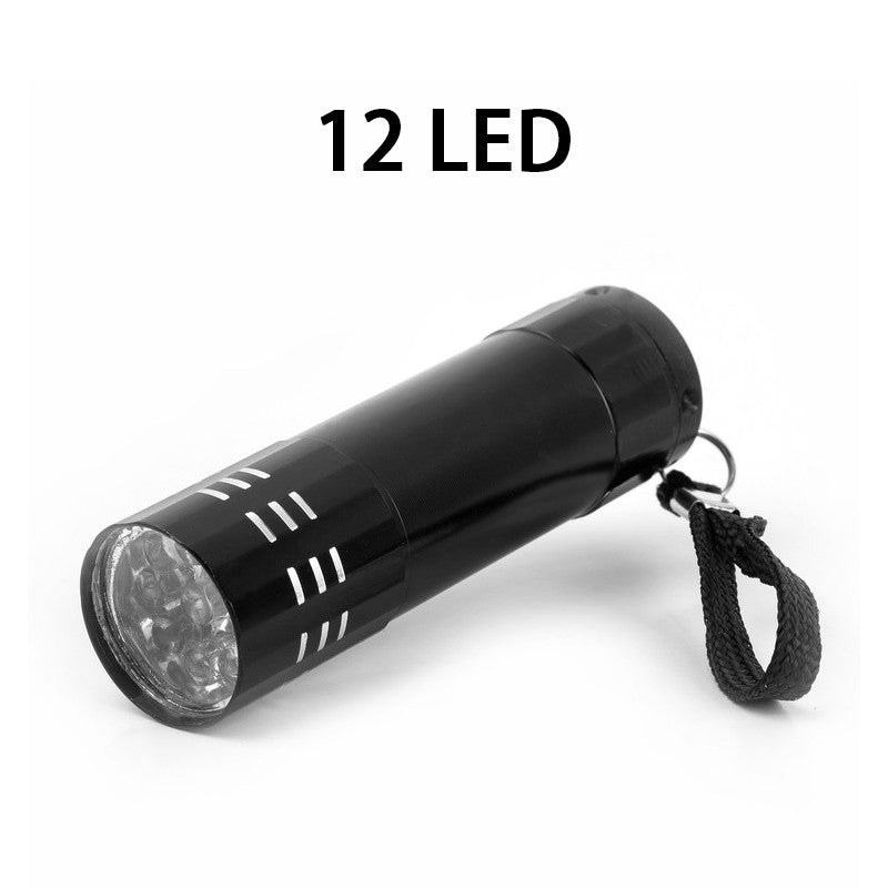 1pcs UV Flashlight with Battery 395nm Ultraviolet Black Light UV Light Torch Light For Pet Urine Funga 9LED/12LED