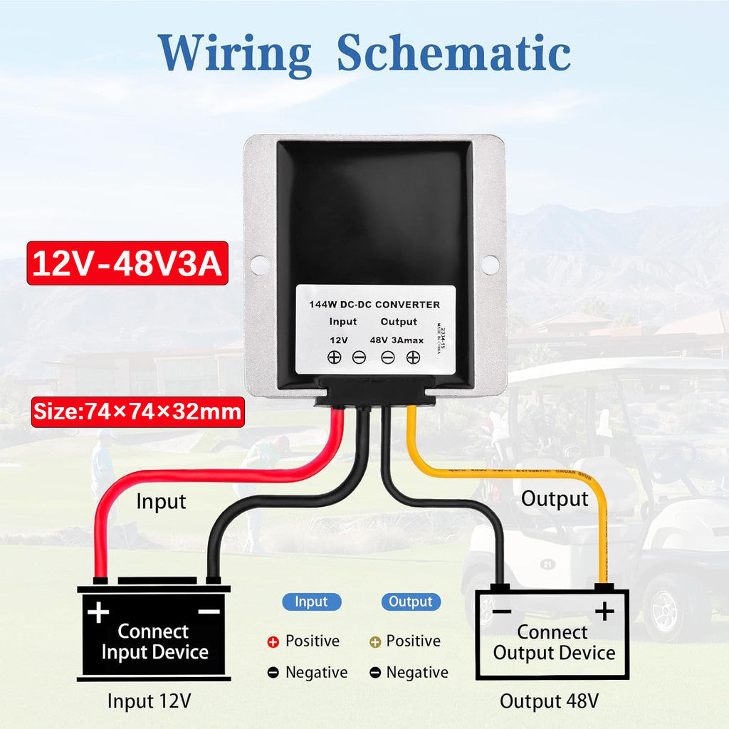 Waterproof 12V to 48V 2A 3A 1A 96W 144W DC to DC Boost Converter 12V-48V DC-DC Step Up Car Power Converters