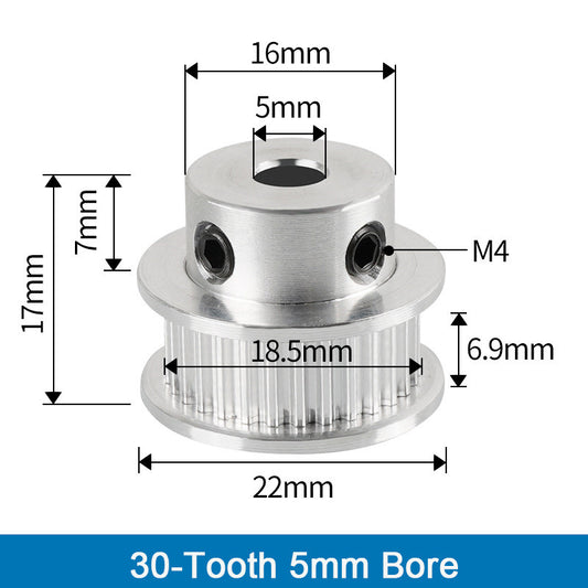 GT2 Timing Pulleys 30 36 40 Tooth 2GT Wheel Parts Bore 5mm 8mm Aluminium Gear Teeth Width 6mm 3D Printers Part