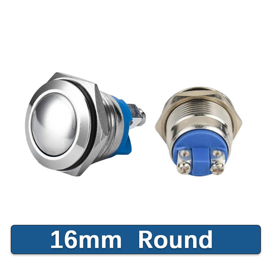 16mm 19mm 22mm 3A/12V/24V DC 220V AC Metal Waterproof Push Button Momentary Horn Switch Start 1PC