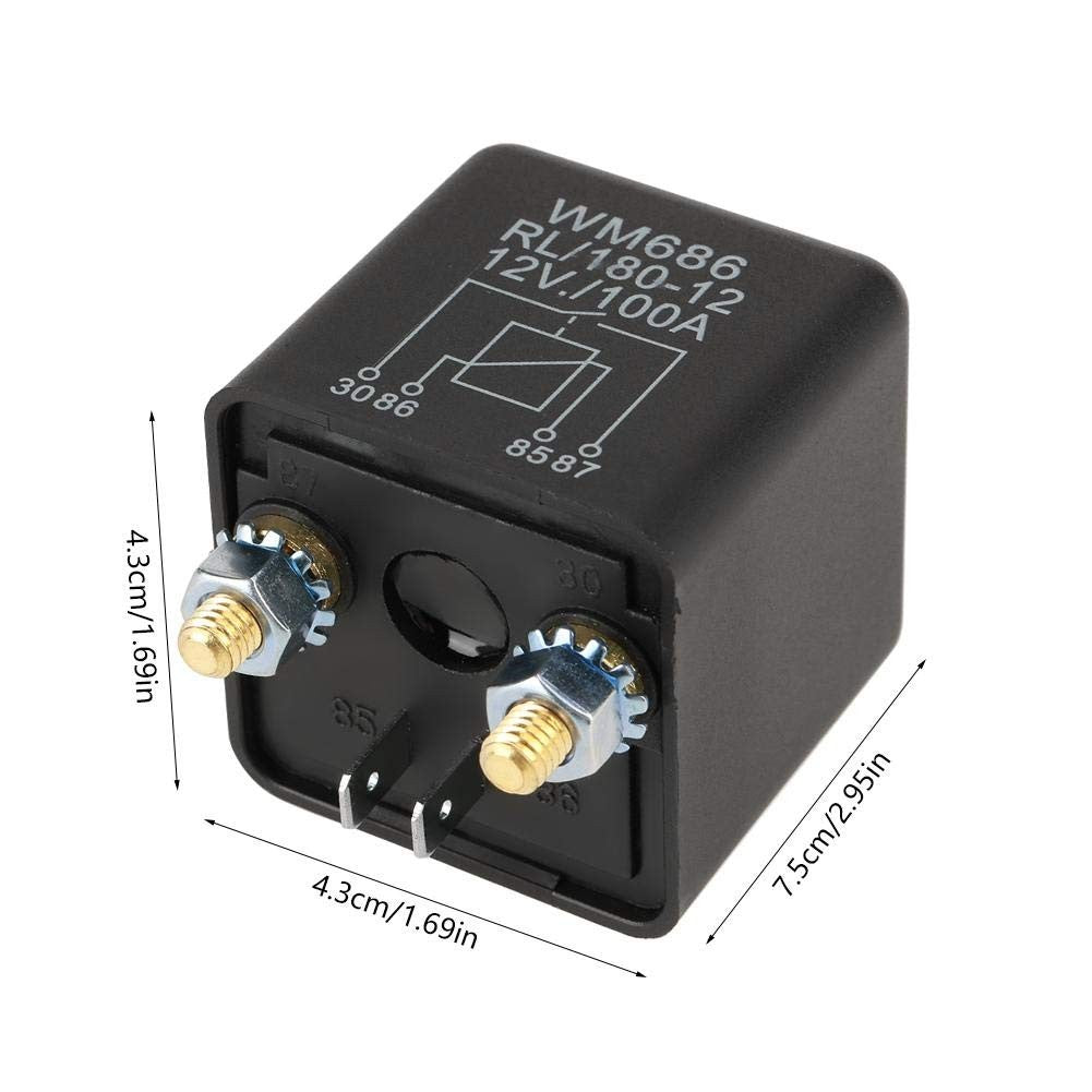 WM686 12V 100Amp 4-Pin Heavy Duty ON/OFF Switch Split Charge Relay Black
