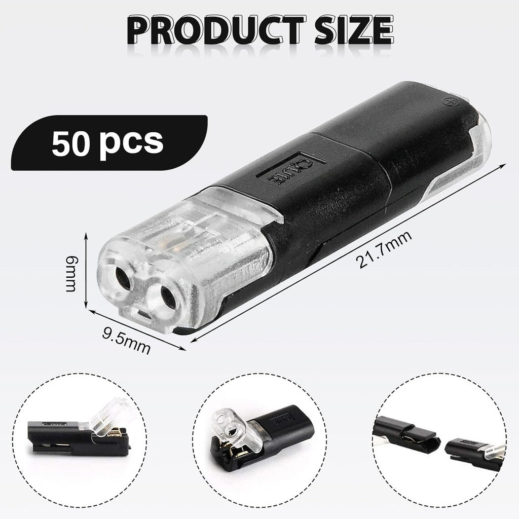 10/20/50Pcs 2 Pin Way Plug Wire Cable Snap Connectors Car Waterproof Electric Wire Double-Wire Plug-In Connector with Locking Buckles