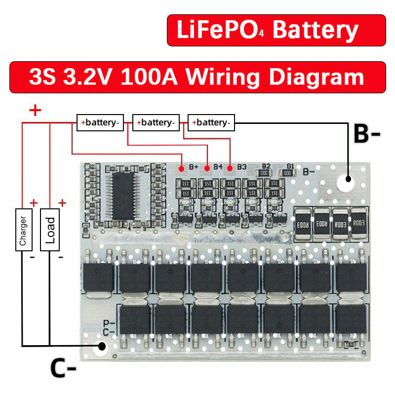 3S 4S 5S BMS 100A 21V 18V 16.8V 12V 18650 Li-ion LMO Ternary Lithium Battery Protection Circuit Board Balance Charging