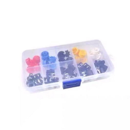 5 Colors Micro Switch Button Tact Cap Tactile Push Button Switch Momentary 25Pcs/Set 12*12*7.3MM