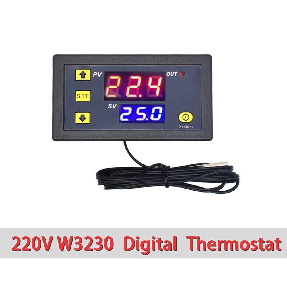 W3230 DC 12V/24V 20A AC 220V 10A Digital LCD Thermostat Temperature Controller with Probe