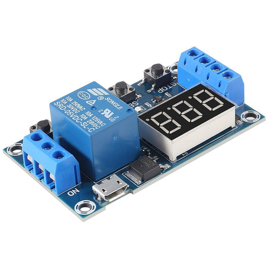 DC 6-30V Support Micro USB 5V LED Display Automation Cycle Delay Timer Control Off Switch Delay Time Relay 6V 9V 12V 24V