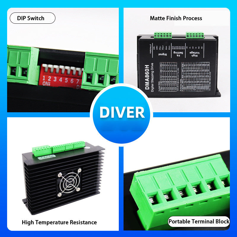 Step Motor 2H Microstep Driver DM860 24V-72V for Two-phase hybrid stepper motors in 57/60/86/110mm sizes DM860H