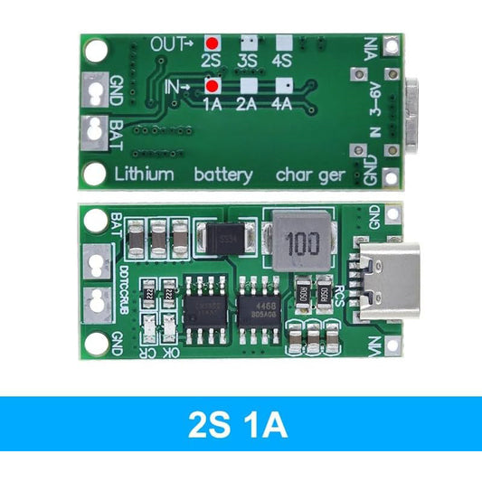 Multi-Cell 2S 3S 4S Type-C To 8.4V 12.6V 16.8V Step-Up Boost LiPo Polymer Li-Ion Charger 7.4V 11.1V 14.8V 18650 Lithium Battery