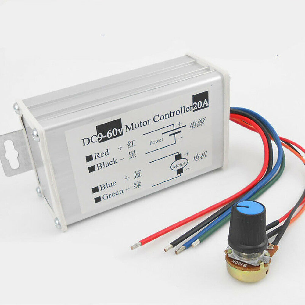 9v~60v PWM DC Motor Speed Regulator 20A Motor Controller Metal Shell