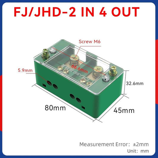 FJ6/JHD 2 IN 4/6/8/12/18 Out Wire Terminal Box Connector Block Household Junction Box Distribution Box Block Wire Connector