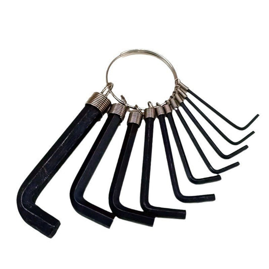 Fulabs 10PCS Hex Key Set On Ring Allen Wrench (1.5,2,2.5,3,4,5,5.5,6,8,10mm) 10 in 1 kit