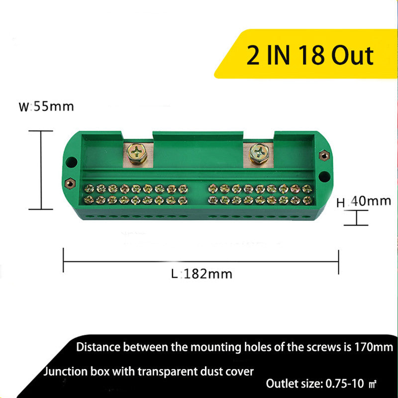 FJ6/JHD 2 IN 4/6/8/12/18 Out Wire Terminal Box Connector Block Household Junction Box Distribution Box Block Wire Connector