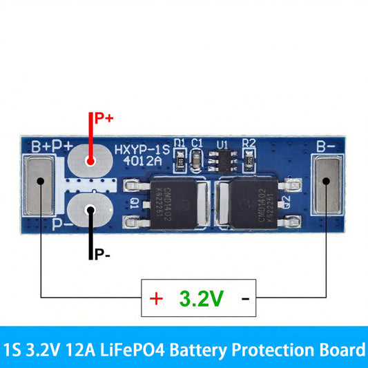 Fulabs 1S 3.7V LiFePO4 Lithium Battery Protection Board 18650 3.2V Charging Voltage/Short Circuit/Overcharge Prevention