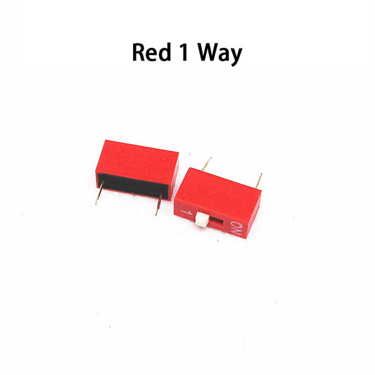Fulabs 10PCS Slide Type Switch Module 1 2 3 4 5 6 7 8 9 10 12 Bit 2.54mm Position Way DIP Red Pitch Toggle Switch Red Snap Switch