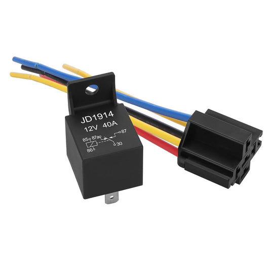 Waterproof Automotive Relay 12V 5Pin 40A Car Relay 12V 5Pin With Relay Socket JD1914