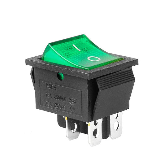 2 Position Red/Green Light Rocker Switch 16A/250V KCD4-20 4 Pin 6 pin ON/OFF Toggle Switches
