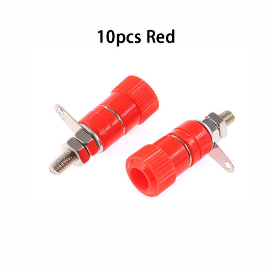 10Pcs JS-910B 4mm Amplifier Terminal Connector Binding Post Banana Plug Jack Mount Black Red