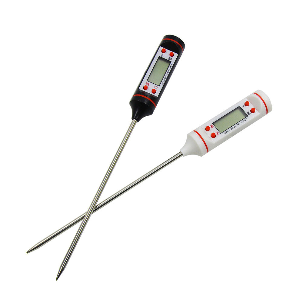 Food Thermometer for oil, water, and meat. Accurate probe for grilling, baking, and cooking with LCD display.