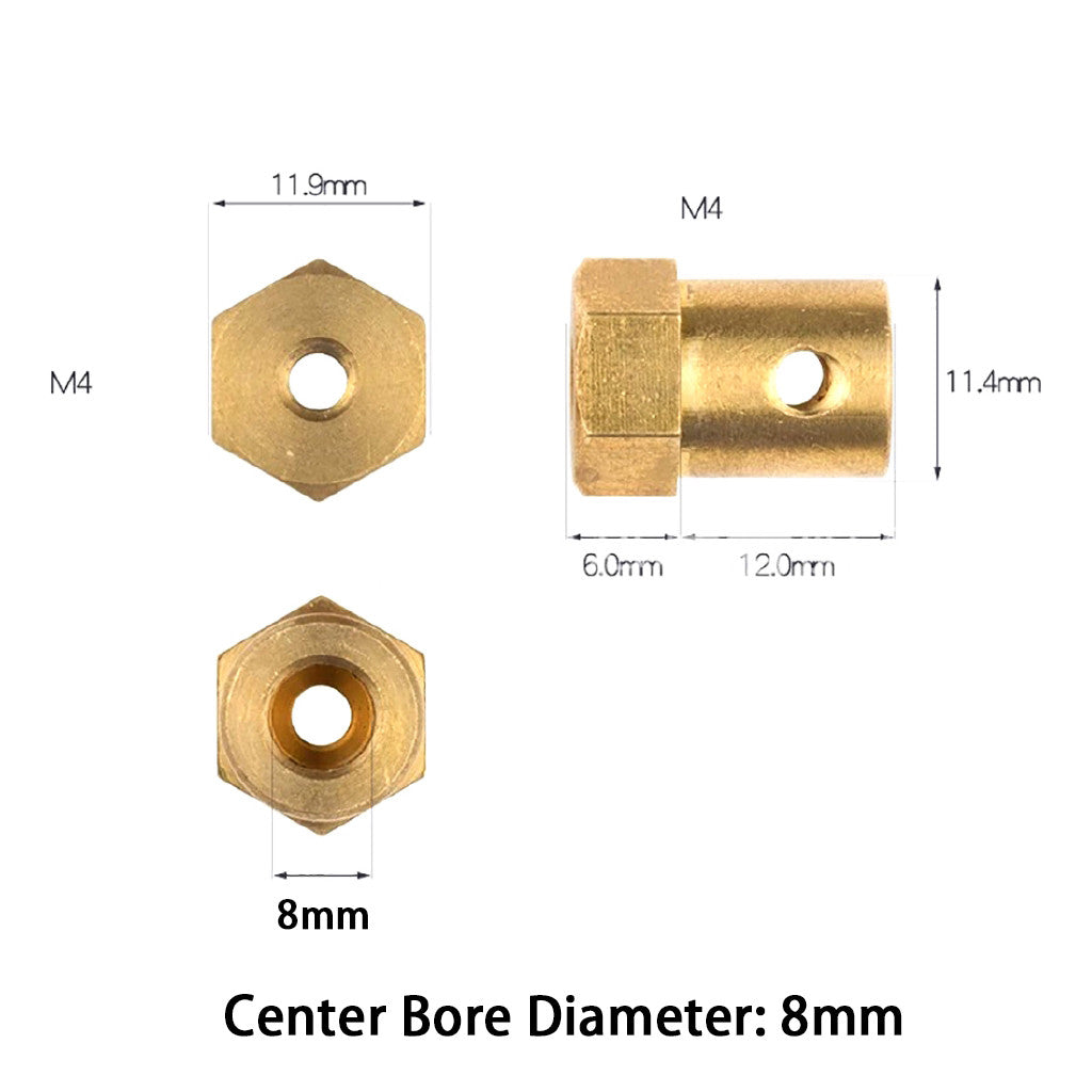 5PCS Hex Coupling Hexagonal Brass Connector Connecting Shaft Copper Connector for Motor Wheel DIY Robot Car Chassis