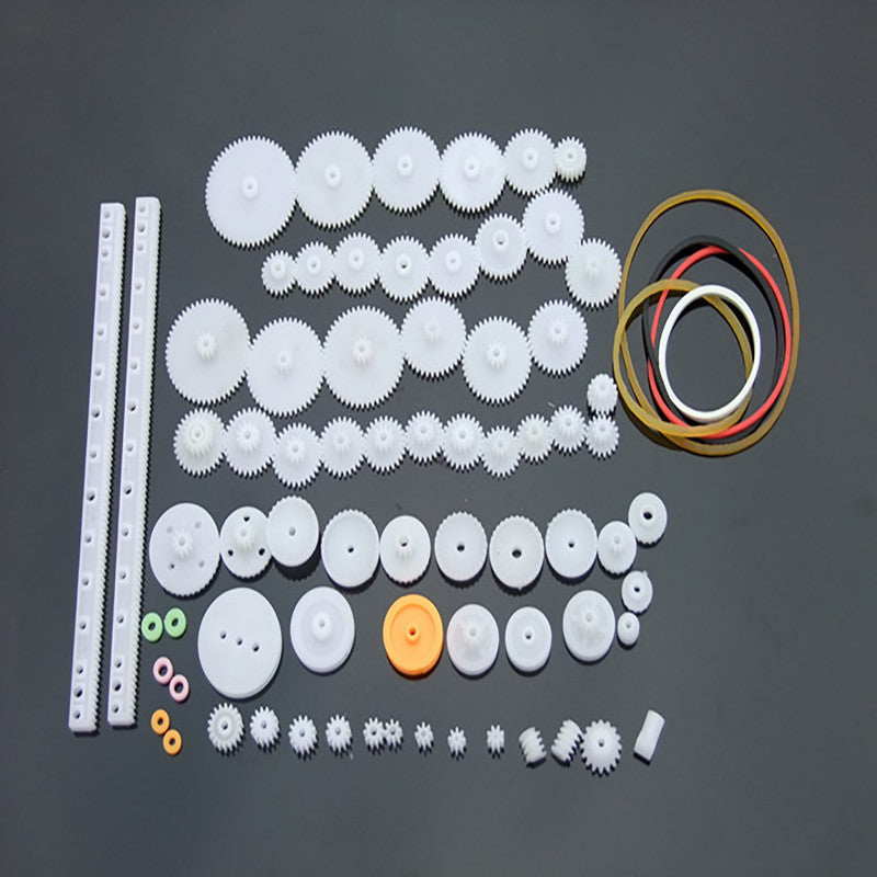 75pcs Plastic gear/rack/ pulley/ belt/Worm gear/Single-and double-gear/8-56 teeth