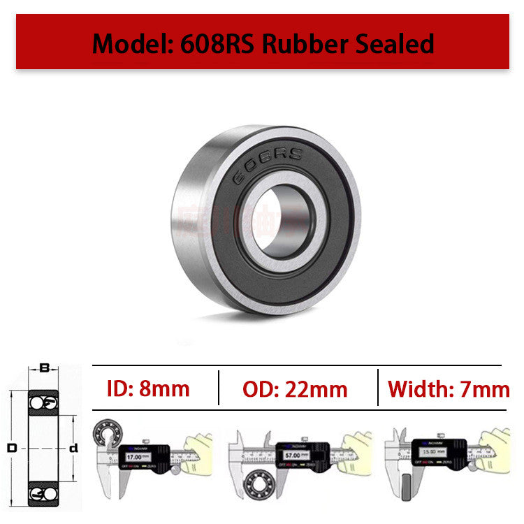 10pcs 608rs Stainless Steel Skateboard Bearings Skateboard Roller Wheel Bearings