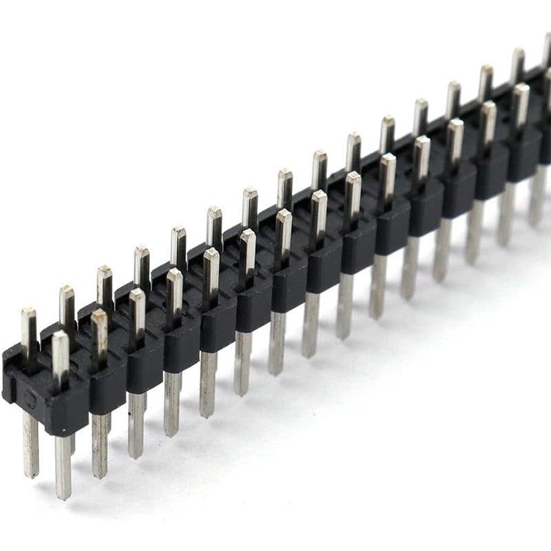 Header Strip Socket 2.54mm Pitch Header Connectors, Easy to install Black 2*40P Male Header Pins PCB board