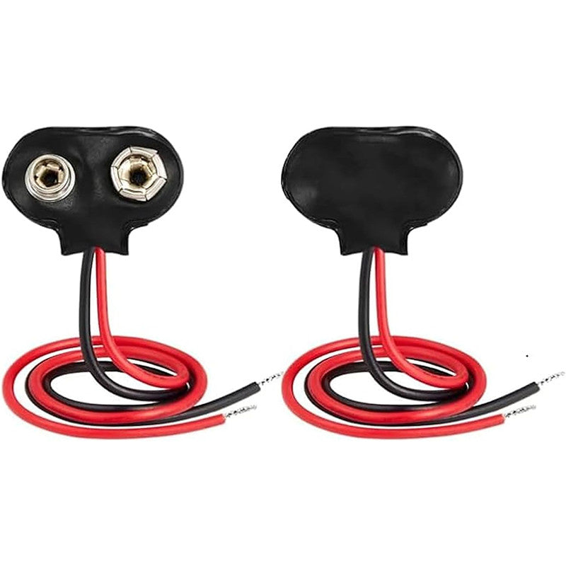 9V BATTERY SOFT CLIP SNAP PLUG CAP CONNECTOR WITH DC PLUG