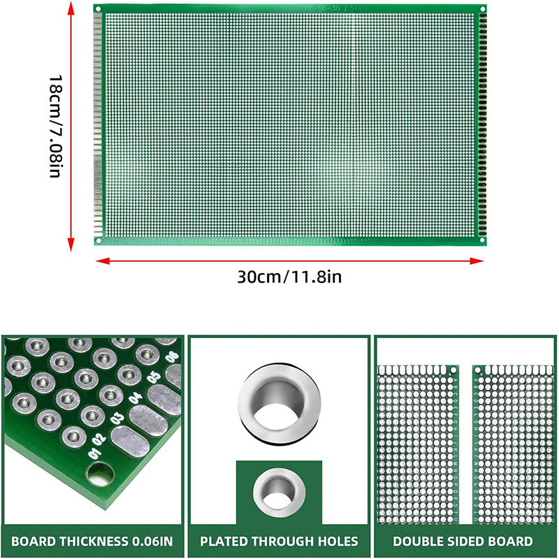 Pcb Board 15 * 20cm 18*30 Double-sided Solder Coating Universal Board Multifunctional Experimental Circuit Board