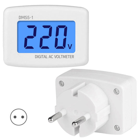 1pcs DM55-1 LCD Digital Voltmeter Plug in Volt Meter for RV, AC 80-300V Voltage Test Monitor 110V 220V Measuring Monitor Panel Tester Gauge