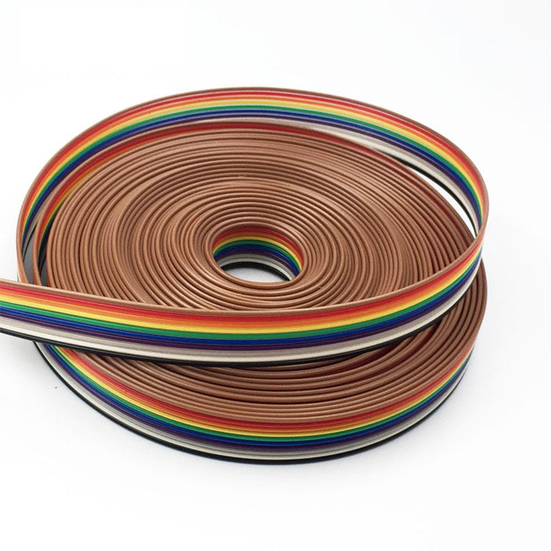 1pcs 5 meter ribbon cable 10 WAY Flat Color Rainbow Ribbon Cable wire Rainbow Cable 10P ribbon cable 1.27MM pi