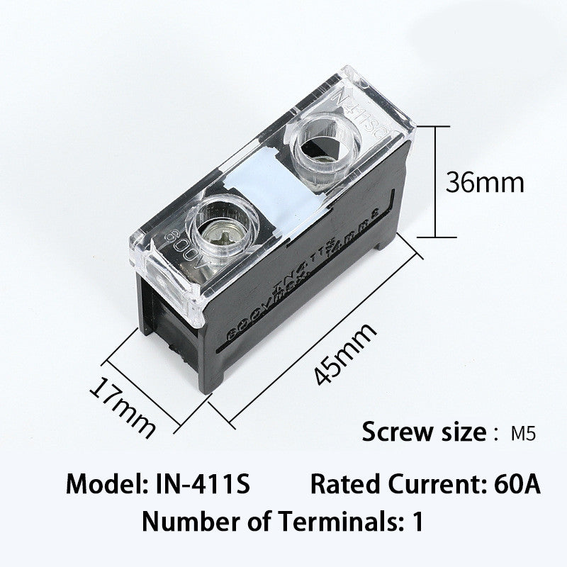1pcs Rail Terminal Block IN12BK IN20BK 600V 2/3 Pin 30A/60A Electrical Connection terminal Split High Current Junction Box Brass