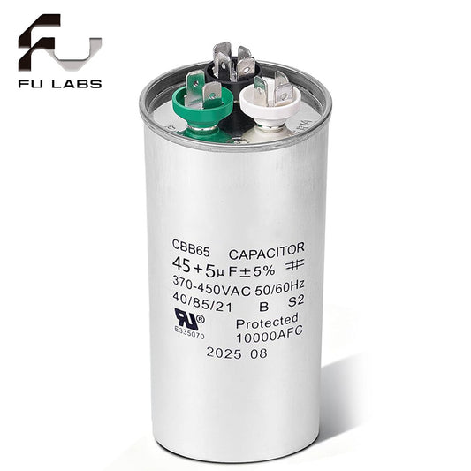 Fulabs DUAL capacitor Aluminum Case (15 + 1.5,2,3μF /20 + 2μF) CBB65 450VAC