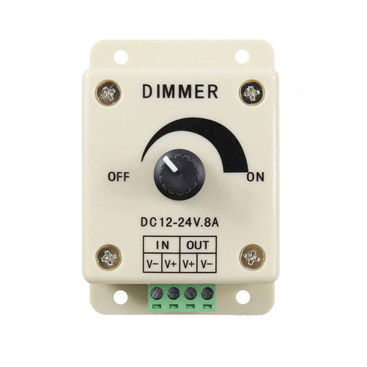 LED Dimmer Switch 12-24V 8A Adjustable Brightness Lamp Strip Driver Power Supply Controller