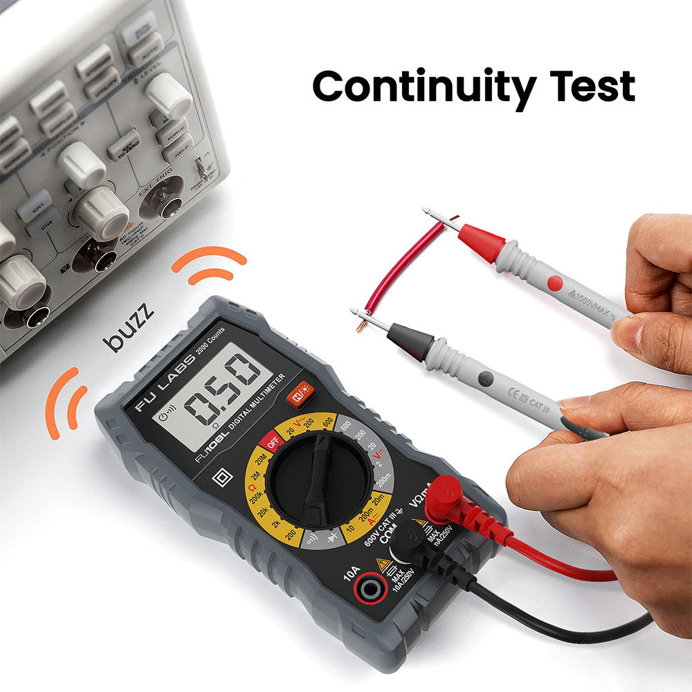 FULABS Digital Multimeter Tester Electrical Test Tool CAT.III 600V FU108L HT108L KIT