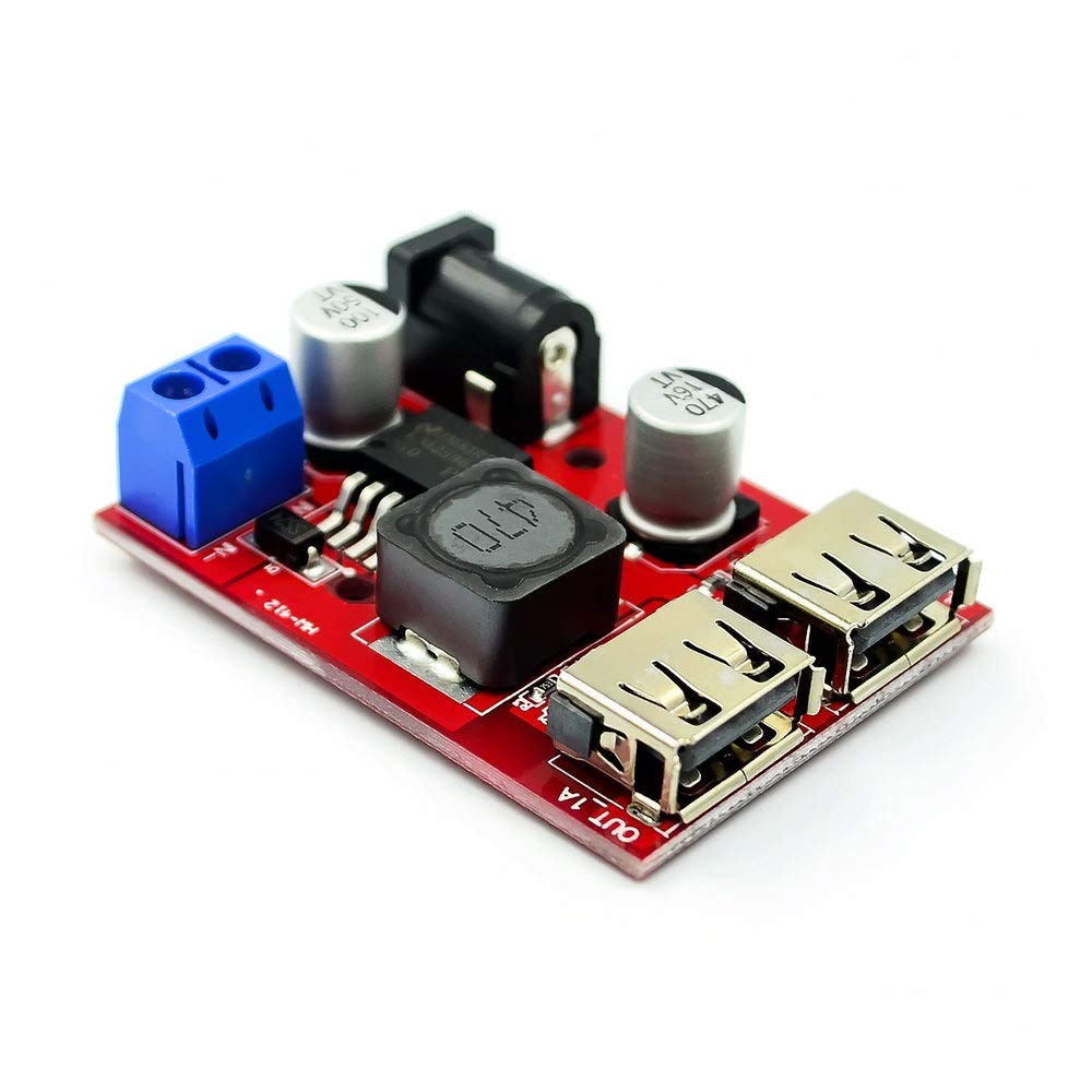 LM2596 Dual USB DC-DC 9V 12V 24V 36V to 5V 3A Step Down Buck Converter Board Car Charger Solar Power Supply Module