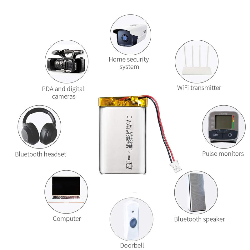 PKCell Lithium Ion Polymer Battery – 3.7v 500mAh | 2000mAh - Dash Cam Wireless Keyboard Battery