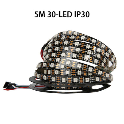 1m/roll DC5V WS2812B Led Strip 30/60/74/96/144 Leds/m WS2812 Black PCB Individually Addressable Smart WS2812 IC RGB Led Pixel Strip