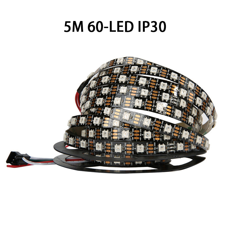 1m/roll DC5V WS2812B Led Strip 30/60/74/96/144 Leds/m WS2812 Black PCB Individually Addressable Smart WS2812 IC RGB Led Pixel Strip
