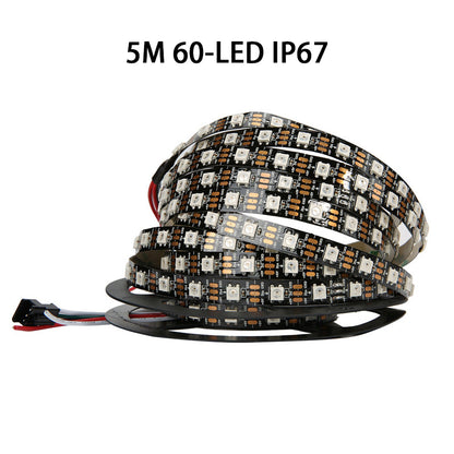 1m/roll DC5V WS2812B Led Strip 30/60/74/96/144 Leds/m WS2812 Black PCB Individually Addressable Smart WS2812 IC RGB Led Pixel Strip
