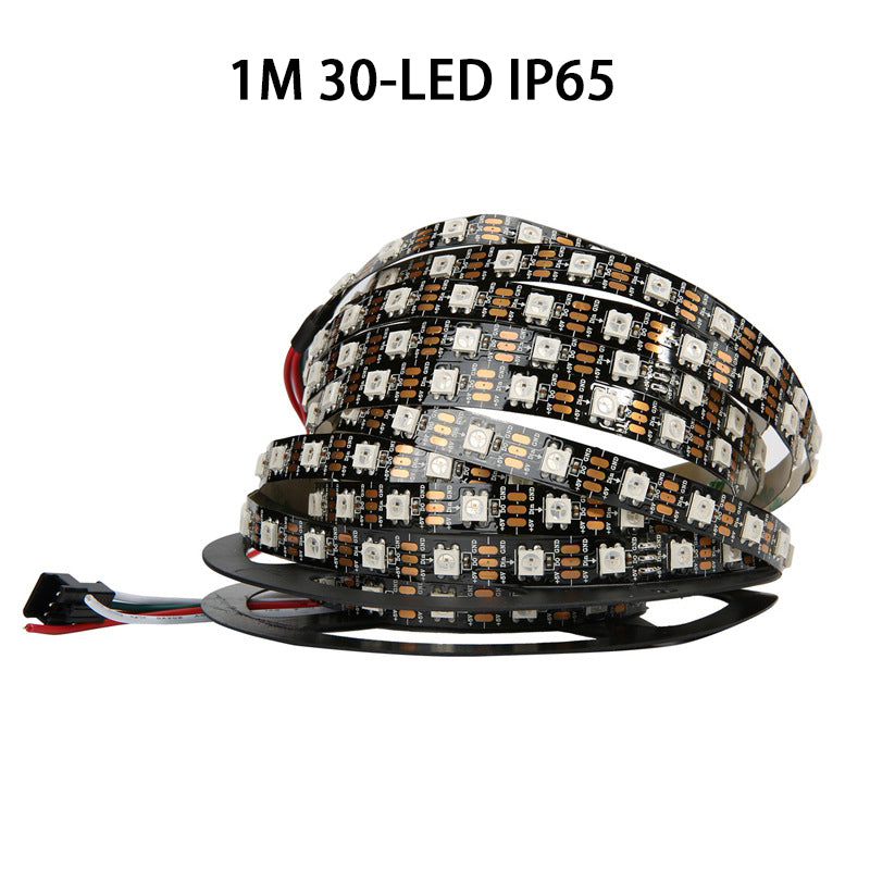 1m/roll DC5V WS2812B Led Strip 30/60/74/96/144 Leds/m WS2812 Black PCB Individually Addressable Smart WS2812 IC RGB Led Pixel Strip