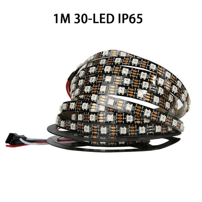 1m/roll DC5V WS2812B Led Strip 30/60/74/96/144 Leds/m WS2812 Black PCB Individually Addressable Smart WS2812 IC RGB Led Pixel Strip