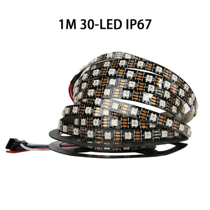 1m/roll DC5V WS2812B Led Strip 30/60/74/96/144 Leds/m WS2812 Black PCB Individually Addressable Smart WS2812 IC RGB Led Pixel Strip