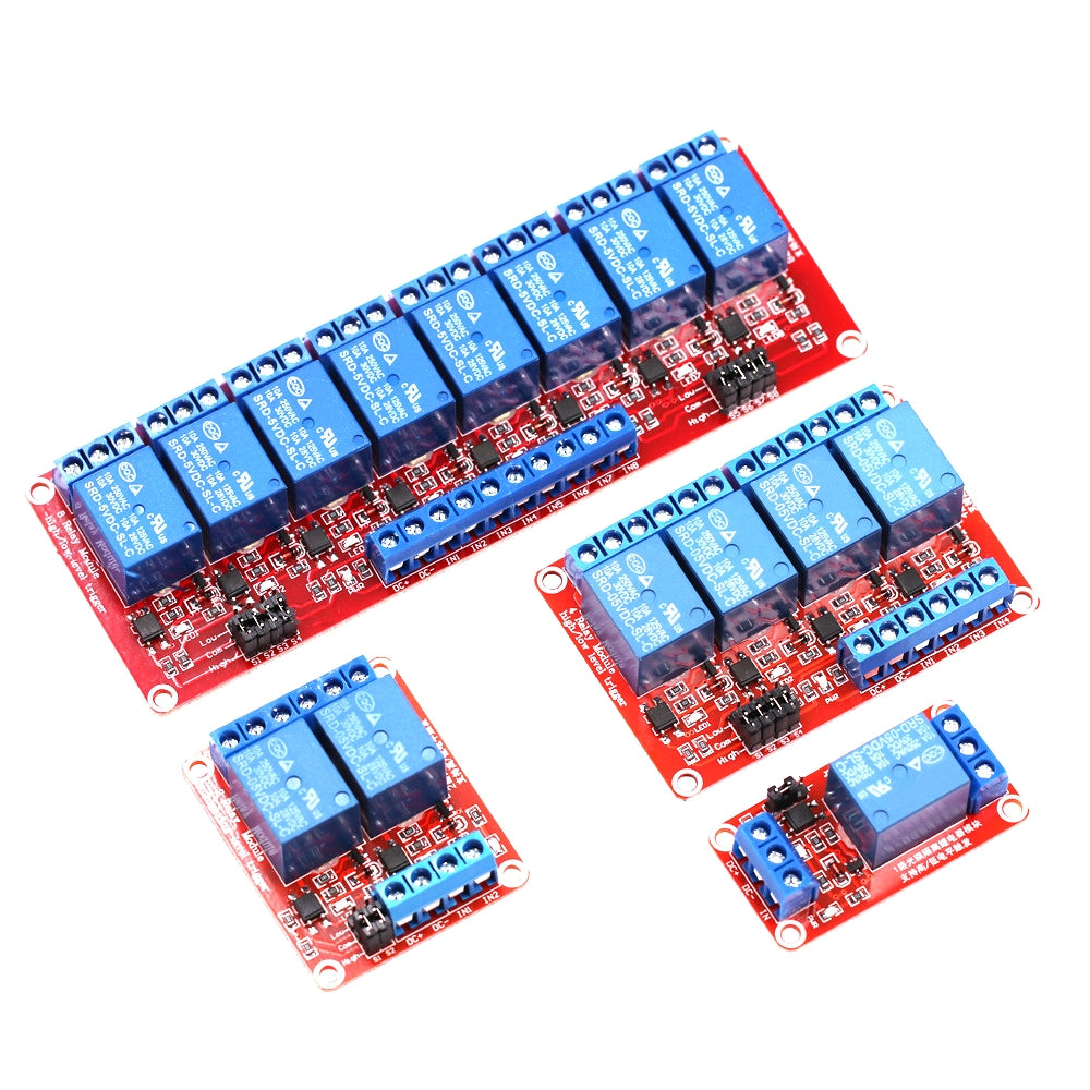 5V 12V  24V 1 2 4 6 8 Way Channel Relay Module High or low level with Optocoupler  AC 240V DC 30V for Arduino