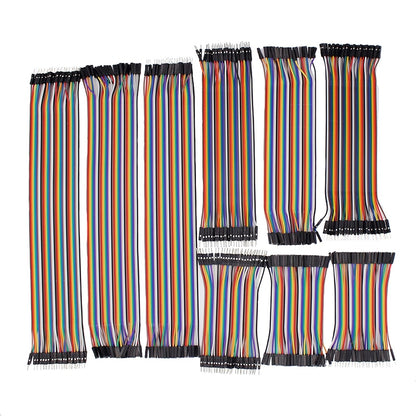 40pin 10cm 15cm 20cm 30cm Multicolored Dupont Wire Line Male to Female,Male to Male, Female to Female Breadboard Jumper Wires Ribbon Cables Kit Compatible for Arduino