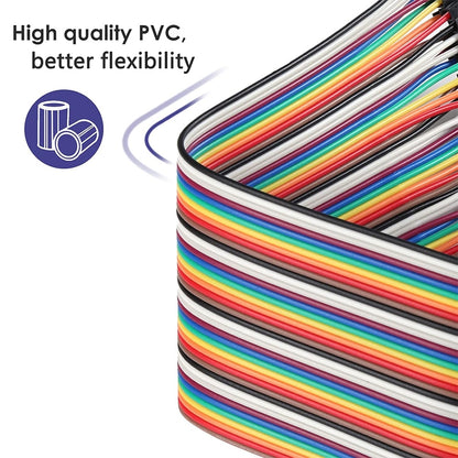 40pin 10cm 15cm 20cm 30cm Multicolored Dupont Wire Line Male to Female,Male to Male, Female to Female Breadboard Jumper Wires Ribbon Cables Kit Compatible for Arduino