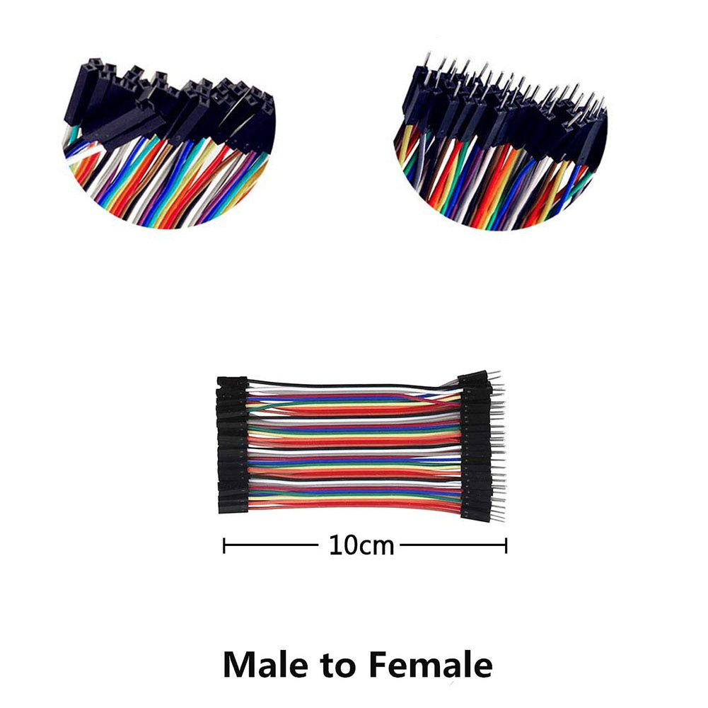 40pin 10cm 15cm 20cm 30cm Multicolored Dupont Wire Line Male to Female,Male to Male, Female to Female Breadboard Jumper Wires Ribbon Cables Kit Compatible for Arduino